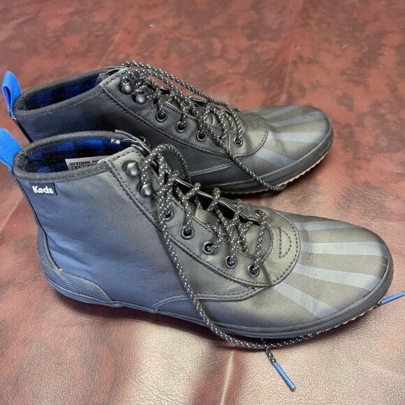 Keds women’s waterproof scout splash black blue vegan high top sneakers size 8.0 - Picture 1 of 11